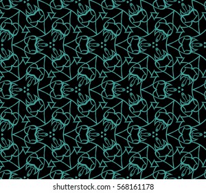 decorative geometric seamless background. vector illustration. for interior design, wallpaper, fabric textile. black, green color