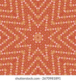 Composição decorativa do vetor ornamental sem costura geométrica. Impressão de patchwork exótico. Fundo de geometria colorida. Impressão étnica da China. Elementos de decoração.
