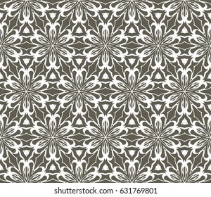 decorative geometric seamless pattern in floral style. vector illustration. for wallpaper, fabric design