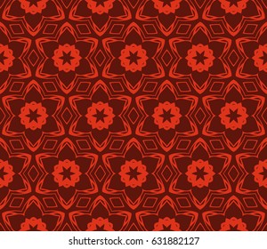 decorative geometric seamless pattern in floral style. vector illustration. for wallpaper, fabric design