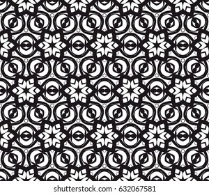 decorative geometric seamless pattern in floral style. vector illustration. for wallpaper, fabric design