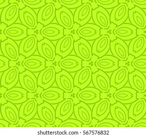 decorative geometric seamless pattern with flower element. vector illustration. for wallpaper, decor, fabric textile. green color