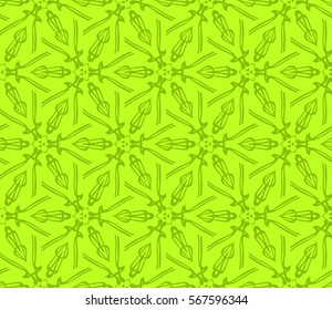 decorative geometric seamless pattern with flower element. vector illustration. for wallpaper, decor, fabric textile. green color