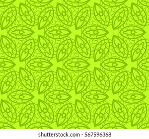 decorative geometric seamless pattern with flower element. vector illustration. for wallpaper, decor, fabric textile. green color