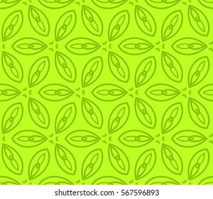 decorative geometric seamless pattern with flower element. vector illustration. for wallpaper, decor, fabric textile. green color