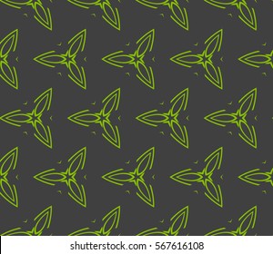decorative geometric seamless pattern with flower element. vector illustration. for wallpaper, decor, fabric textile. green, grey color