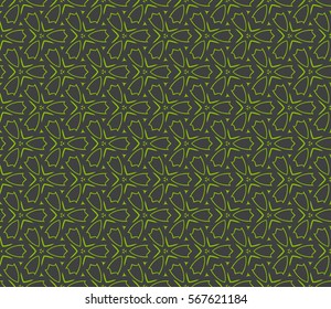 decorative geometric seamless pattern with flower element. vector illustration. for wallpaper, decor, fabric textile. green, grey color