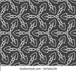decorative geometric seamless pattern with flower element. vector illustration. for wallpaper, decor, fabric textile. white, black color