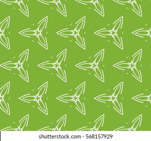 decorative geometric seamless pattern with flower element. vector illustration. for wallpaper, decor, fabric textile. green, silver color