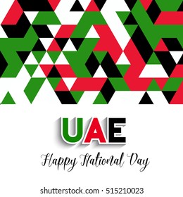 Decorative geometric style background for UAE National Day celebration