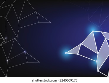 Vector de fondo abstracto de polígono de triángulo geométrico decorativo, fondo azul oscuro.