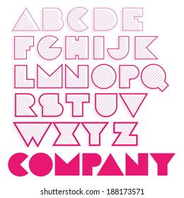 Decorative geometric vector font. You can use it with different stroke weights. 