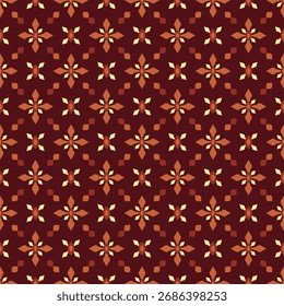 Dekorative geometrische Blume Wiederholung Textil Design nahtloses dunkles Muster