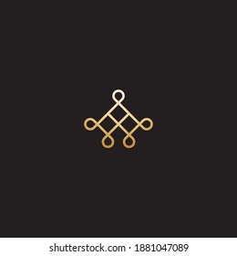 Decorative geometrical initial a vector logo design