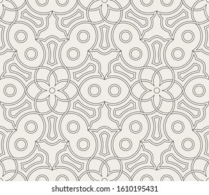 Decorative geometrical seamless pattern.  Oriental ornamental background. Vector illustration.