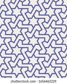 Decorative geometrical seamless pattern.  Traditional oriental ornamental background. Vector illustration.