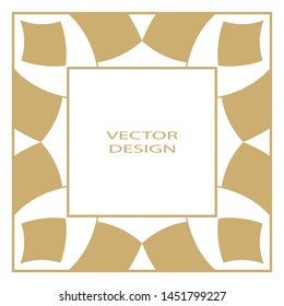 Decorative geometrical stylish frame. Art decoration of elements of design of luxury goods, logos, monograms. Vector illustration.