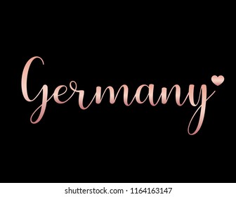 Decorative Germany Text, Black and Pink Design