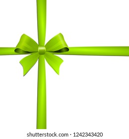 Decorative gift box with bow and long ribbon. Happy Father's Day text. Top view. Vector gift box isolated on white