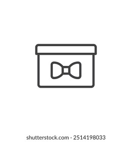 Decorative Gift Box line icon. linear style sign for mobile concept and web design. Gift box with bow outline vector icon. Symbol, logo illustration. Vector graphics