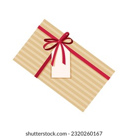 Caja de regalo decorativa con cinta roja y arco