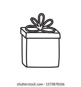 decorative gift box surprise ornament icon vector illustration thick line