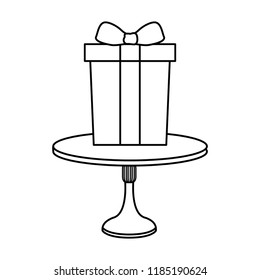 decorative gift box surprise ribbon on table