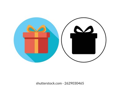 Decorative Gift Box Vector Icons, gift box with ribbon, gift box vector icon