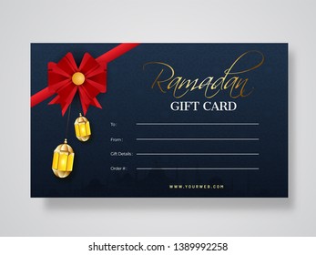 Decorative gift card design for Ramadan Kareem Festival celebration.