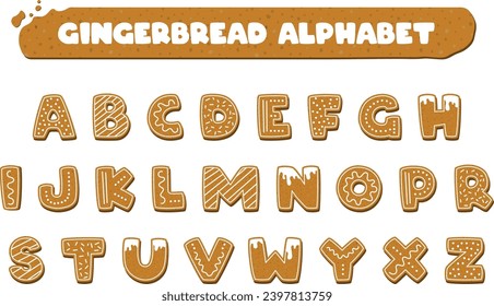 Decorative Gingerbread Cookie Alphabet Design