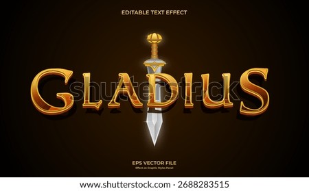 decorative gladius sword editable text effect design