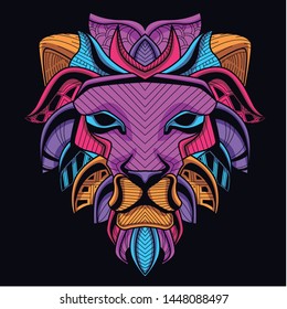 decorative glow in the dark lion head from neon color