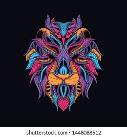 decorative glow in the dark lion head from neon color