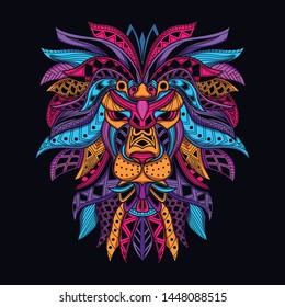 decorative glow in the dark lion head from neon color