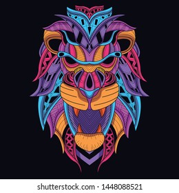 decorative glow in the dark lion head from neon color