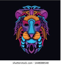 decorative glow in the dark lion head from neon color