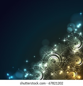 decorative glowing  background with snowflakes, eps10 format