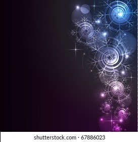 decorative glowing background with snowflakes, eps10 format