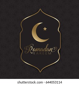 Decorative gold and black background for Ramadan