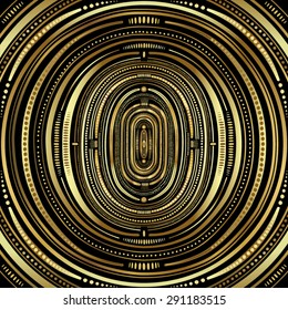 Decorative gold ethnic Pattern, design repeating element