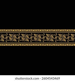 Decorative gold floral seamless ornament border element concept