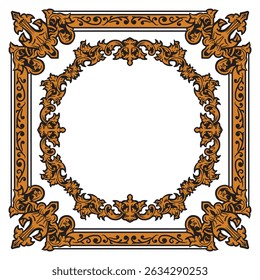 Decorative Gold Frame with Clean Rectangular Lines