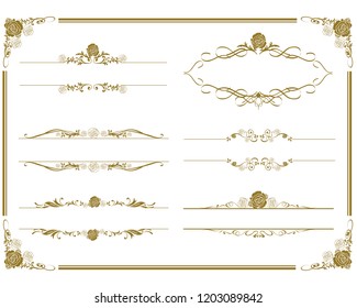 decorative gold frame set Vector
