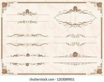 decorative gold frame set Vector