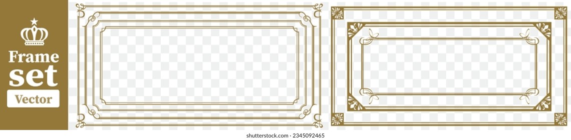 conjunto de marcos de oro decorativo Vector
