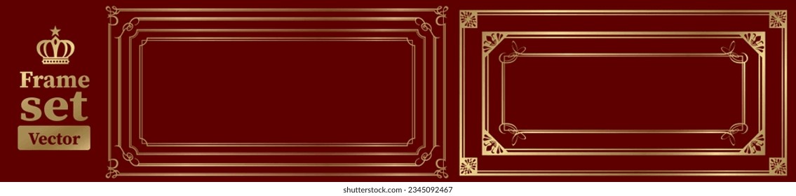 decorative gold frame set Vector
