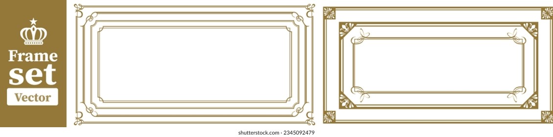 decorative gold frame set Vector