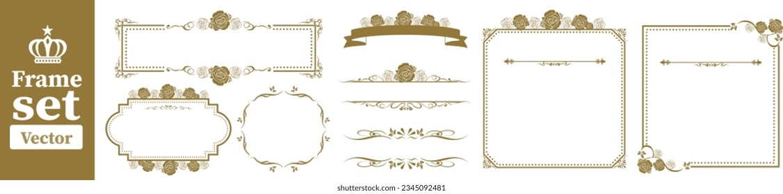 decorative gold frame set Vector