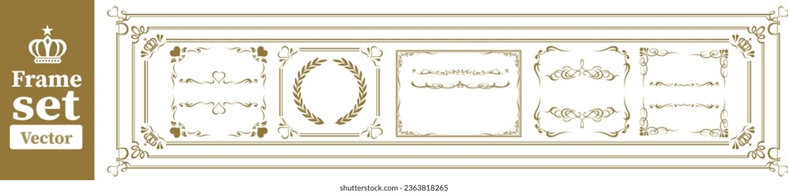 decorative gold frame set Vector