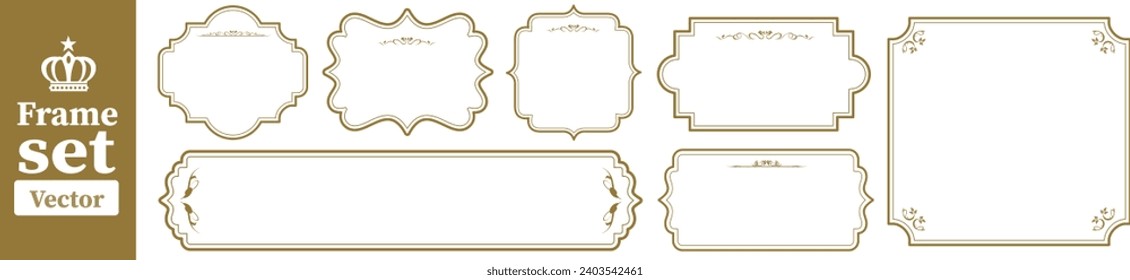 conjunto de marcos de oro decorativo Vector